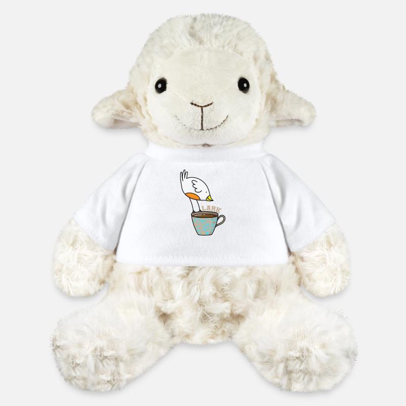 Lark sleep type early riser bird with coffee - MiniFeet® Sheep Annika - white