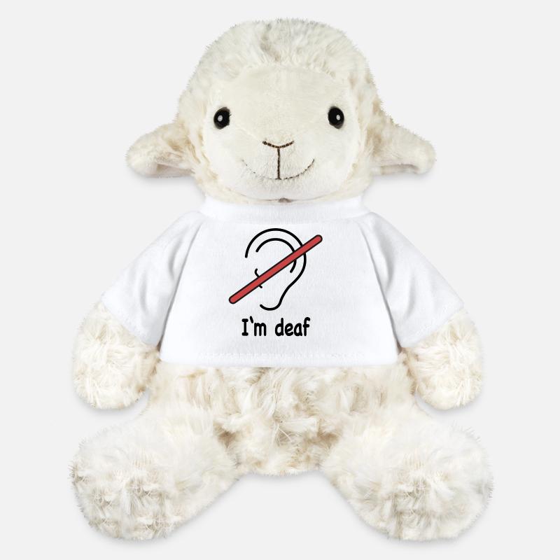 I’m deaf - Mouton en peluche Annika MiniFeet® - blanc