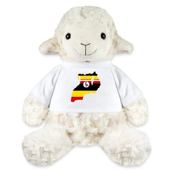 Uganda Heartbeat Flag Vintage Uganda - MiniFeet® Sheep Annika - white - Front