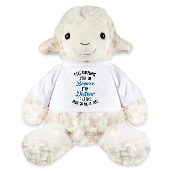 Bogosse et Docteur, Humour Cadeau Docteur - Mouton en peluche Annika MiniFeet® - blanc - Devant