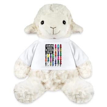 Sensibilisation au cancer Le cancer aspire toutes les couleurs - Mouton en peluche Annika MiniFeet® - blanc - Devant