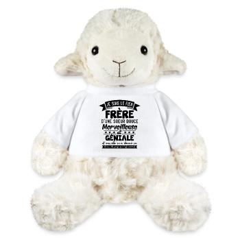 Frère Et Sœur Cadeau Humour Personnalisé - Mouton en peluche Annika MiniFeet® - blanc - Devant