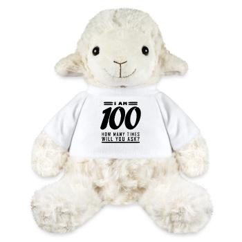 Ich bin 100 – 100. Geburtstag Geschenk - MiniFeet® Schaf Annika - Weiß - Vorne