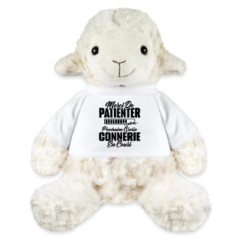 Humour cadeau prochaine grosse connerie en cours - Mouton en peluche Annika MiniFeet® - blanc - Devant
