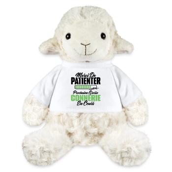 Humour cadeau prochaine grosse connerie en cours - Mouton en peluche Annika MiniFeet® - blanc - Devant