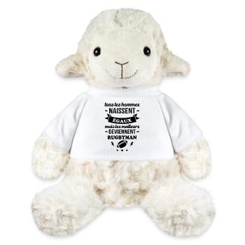 Hommes égaux meilleurs deviennent rugbymen - Mouton en peluche Annika MiniFeet® - blanc - Devant