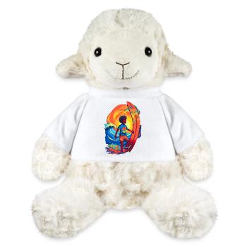 Surfender mit Sonnenstrahl-Motiv - MiniFeet® Schaf Annika - Weiß - Vorne