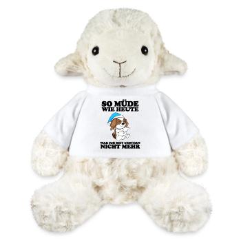 Müde Spruch Verschlafen Schlafen Ausschlafen Faul - MiniFeet® Schaf Annika - Weiß - Vorne
