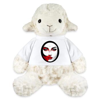 Women's face in minimal colored oval design - MiniFeet® Sheep Annika - white - Front