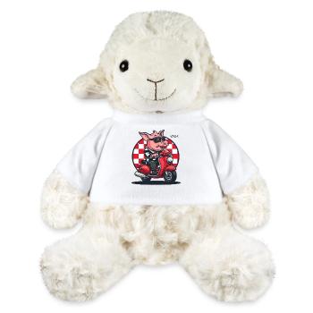 On my scooter on the road: The moped pig - MiniFeet® Sheep Annika - white - Front
