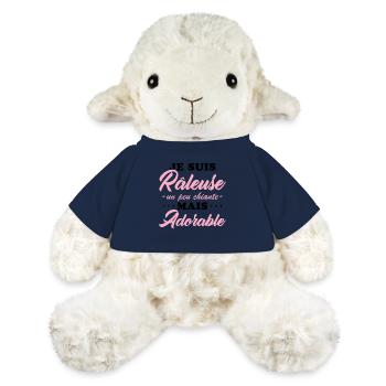 Grumpy but adorable personalized humor gift - MiniFeet® Sheep Annika - french navy - Front