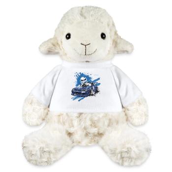 Voiture de course de rue JDM bleu Impact - Mouton en peluche Annika MiniFeet® - blanc - Devant