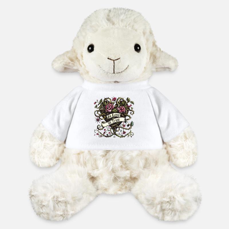 Emblème d’affection épineuse - Mouton en peluche Annika MiniFeet® - blanc