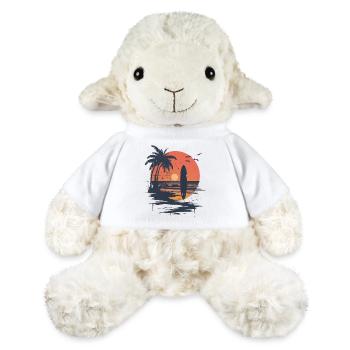 Surfboard sunset and palm trees - MiniFeet® Sheep Annika - white - Front