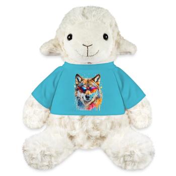 Lunettes de soleil loup imprimé animal coloré - Mouton en peluche Annika MiniFeet® - bleu outremer - Devant
