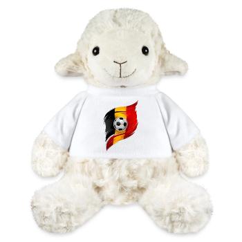 Belgique football, football drapeau belge - Mouton en peluche Annika MiniFeet® - blanc - Devant