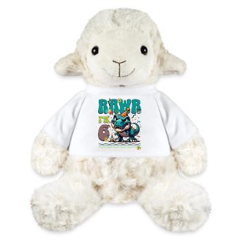 6ème anniversaire Rawr T Rex Dinosaure - Mouton en peluche Annika MiniFeet® - blanc - Devant