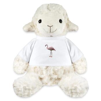 Echtes rosa Flamingo T-Shirt - Cooles Watvogel-Wortspiel - MiniFeet® Schaf Annika - Weiß - Vorne