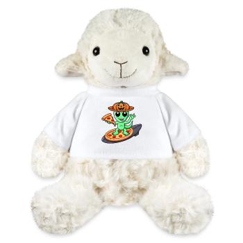 Halloween Alien Surfer Pizza Dessin animé - Mouton en peluche Annika MiniFeet® - blanc - Devant
