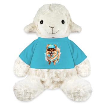 Pomeranian Pomeranian Snapback Cap Dog Print - MiniFeet® Sheep Annika - atoll blue - Front