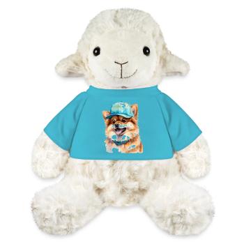 Pomeranian Pomeranian Snapback Cap Dog Print - MiniFeet® Sheep Annika - atoll blue - Front