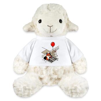 It's funny fox with balloon and rabbit in the drain - MiniFeet® Sheep Annika - white - Front
