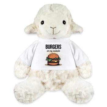 Burgers are my Soulmate Hamburger Fast Food - MiniFeet® Schaf Annika - Weiß - Vorne