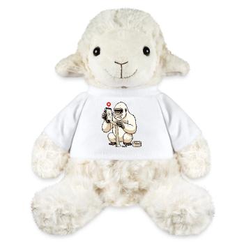 White gorilla repairs broken mobile phone - MiniFeet® Sheep Annika - white - Front