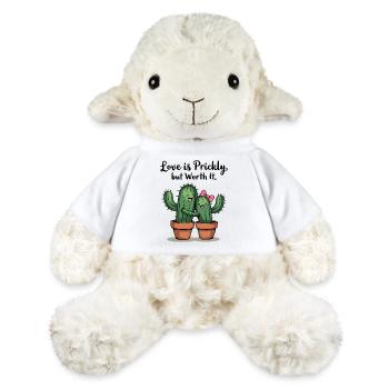 Love is Prickly – Süße Kaktus-Liebe für Paare - MiniFeet® Schaf Annika - Weiß - Vorne