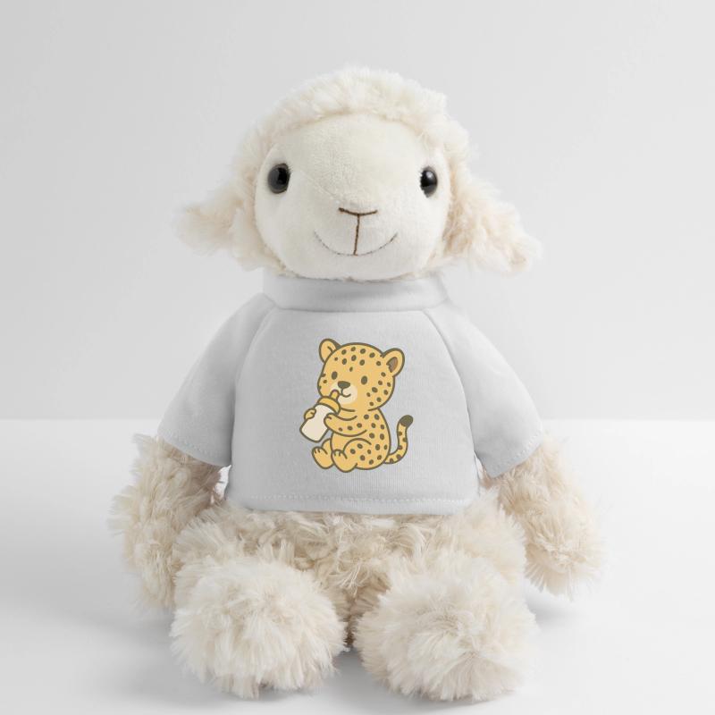 Bébé guépard avec biberon Mouton en peluche Annika MiniFeet®