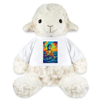 Bouddha vibrant au coucher du soleil sur l'océan - Mouton en peluche Annika MiniFeet® - blanc - Devant