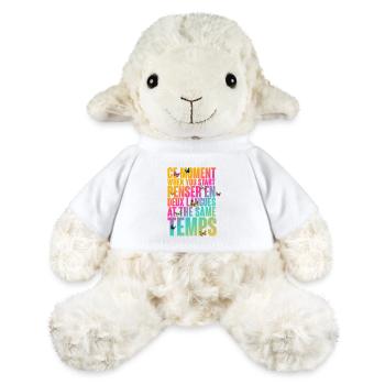 Bunte Motivbotschaft mit Schmetterlingen - MiniFeet® Schaf Annika - Weiß - Vorne