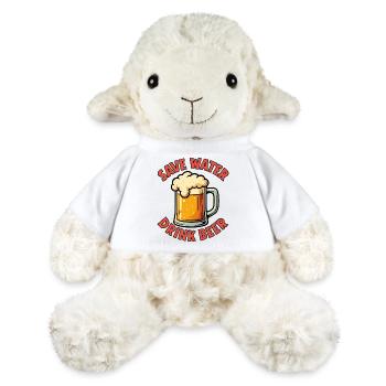Save Water Drink Beer Humor Design - MiniFeet® Schaf Annika - Weiß - Vorne