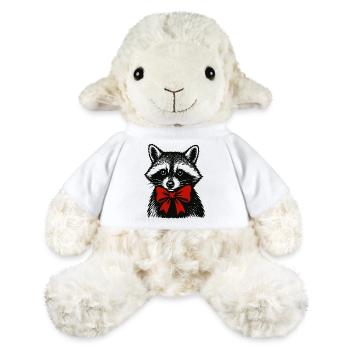 raton laveur de Noël avec arc - Mouton en peluche Annika MiniFeet® - blanc - Devant