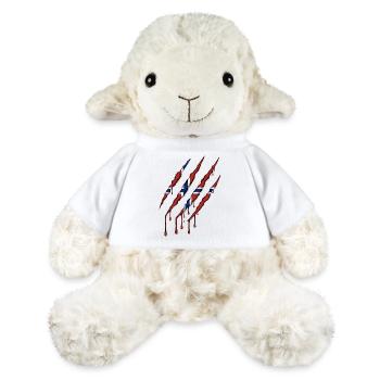 Norwegen Kralle Norge Flagge Kratzspur  - MiniFeet® Schaf Annika - Weiß - Vorne
