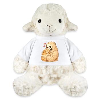 Cozy Skelett mit Welpe – Geborgenheit - MiniFeet® Schaf Annika - Weiß - Vorne