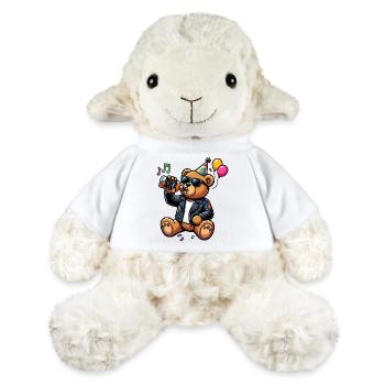 Fête Ours avec veste en cuir Soirée à boire whisky - Mouton en peluche Annika MiniFeet® - blanc - Devant
