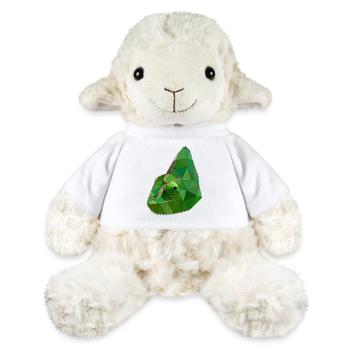 Art géométrique caméléon low poly - Mouton en peluche Annika MiniFeet® - blanc - Devant