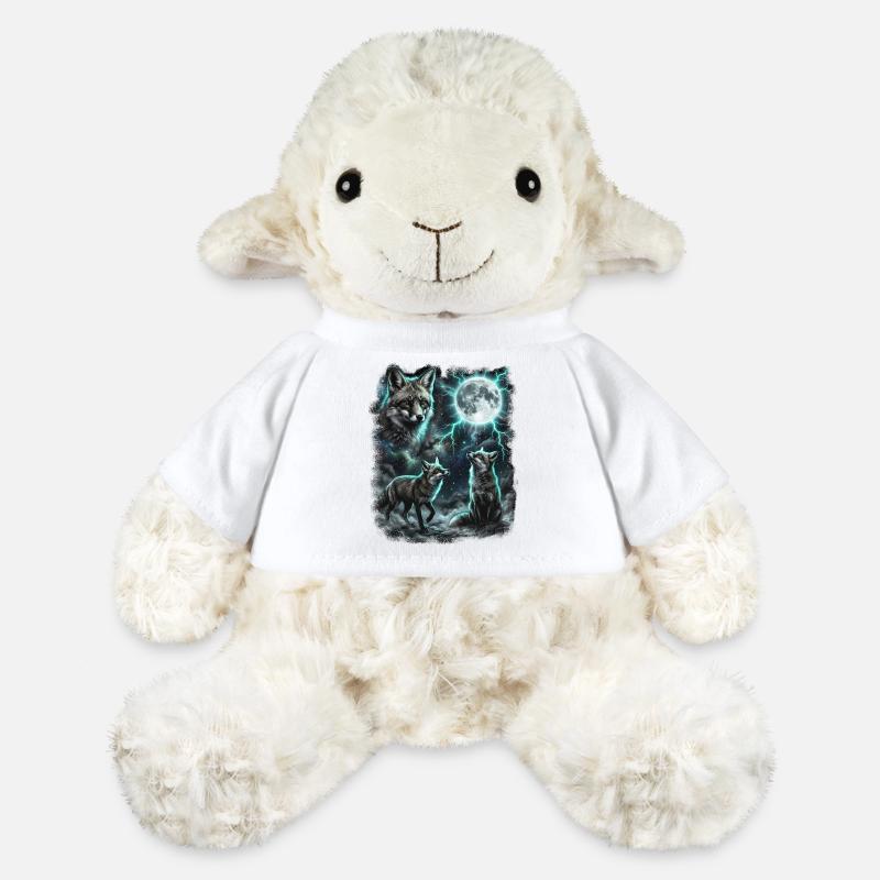THREE Wild Foxes with Moon Wildlife Designs - MiniFeet® Sheep Annika - white
