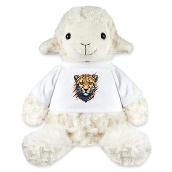 Style Pinceau Néon Tête de Guépard - Mouton en peluche Annika MiniFeet® - blanc - Devant