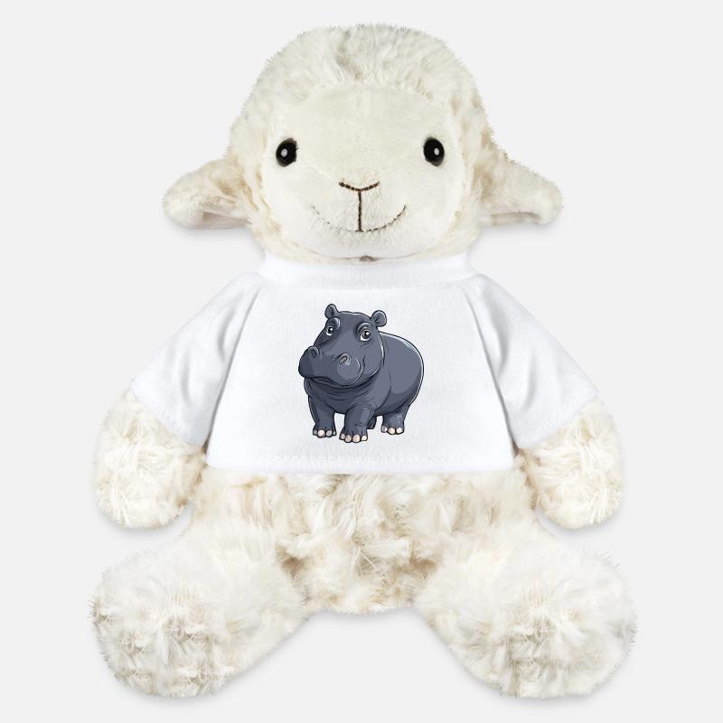 Hippo Nilpferd Illustration - MiniFeet® Sheep Annika - white