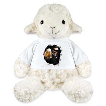 Nikola avec de la bière et des lunettes de soleil - Mouton en peluche Annika MiniFeet® - blanc - Devant