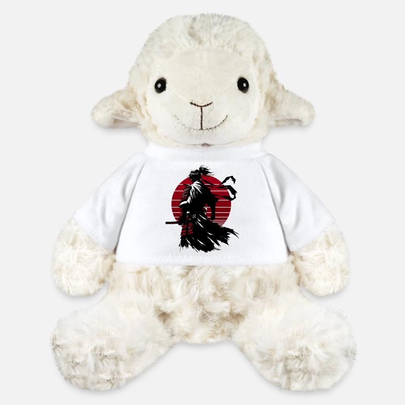 Samurai silhouette with red circle - MiniFeet® Sheep Annika - white