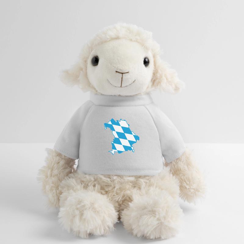 Bavaria map with blue and white diamond pattern MiniFeet® Sheep Annika