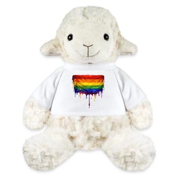 Raibow Drapeau LGBT dégoulinant - Mouton en peluche Annika MiniFeet® - blanc - Devant