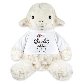 Cactus Kawaii avec fleur – Cactus de dessin animé mignon et mignon - Mouton en peluche Annika MiniFeet® - blanc - Devant