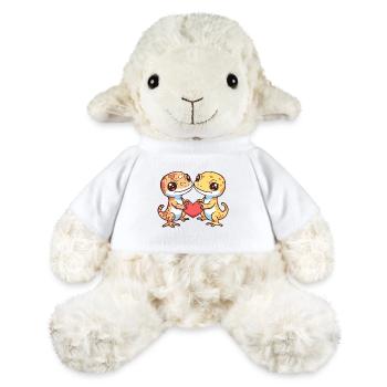 Lézard Couple Amoureux Gecko Lézard Saint-Valentin - Mouton en peluche Annika MiniFeet® - blanc - Devant