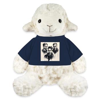 Portrait d’amis à l’encre - Mouton en peluche Annika MiniFeet® - bleu marine - Devant
