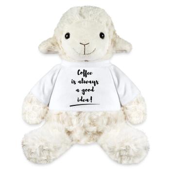 coffee is always a good idea Spruch statement - MiniFeet® Schaf Annika - Weiß - Vorne
