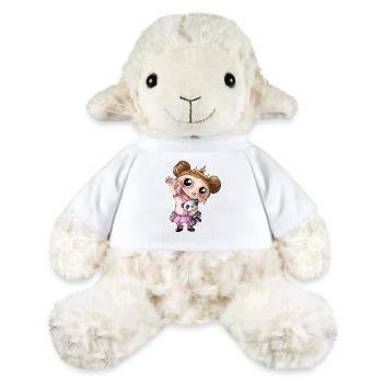 Agitant la fille de dessin animé avec panda - Mouton en peluche Annika MiniFeet® - blanc - Devant